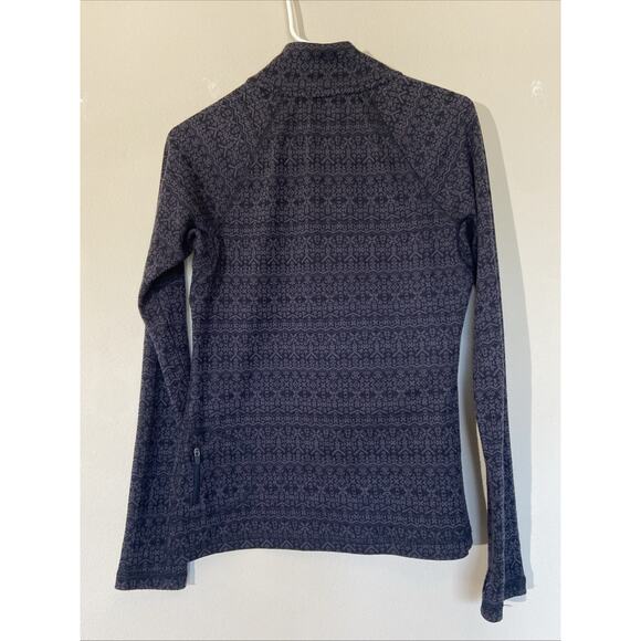 Eddie Bauer‎ Black/Gray Fair Isle Allover Geometric Zip Pullover Womens Medium - Picture 4 of 7